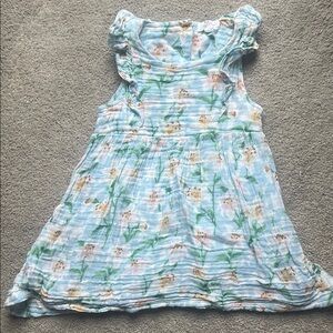 Floral Blue Sleeveless Dress